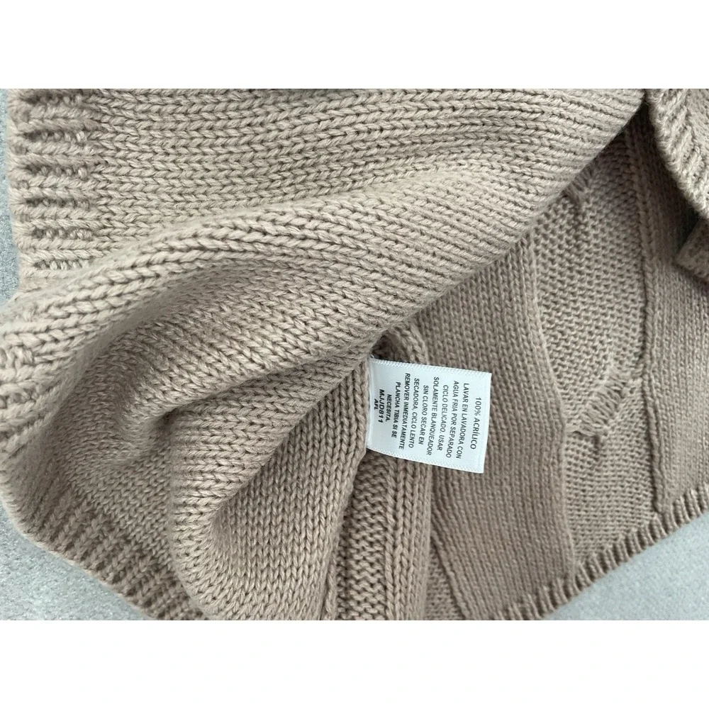 Derek Heart Cable Knit Mock Neck Sweater/Dress - Cozy & Chic Tan/Beige - Size XL - Picture 9 of 15